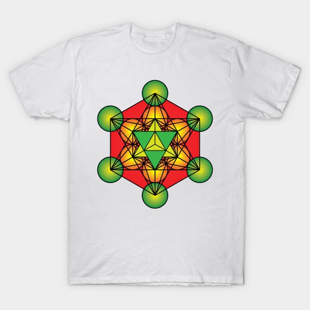 Metatron's Cube Merkaba T-Shirt by GalacticMantra